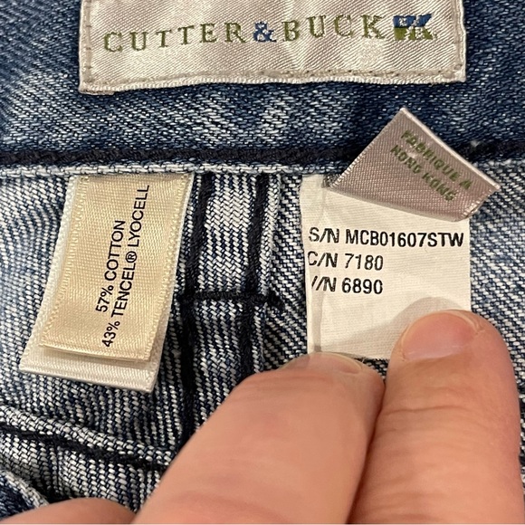 MENS CUTTER & BUCK NORMAL WASH JEANS DENIM SIZE 36 x 30 STRAIGHT LEG JEAN SUMMER - Picture 12 of 16